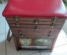 Vintage fishing box with some accessories inside