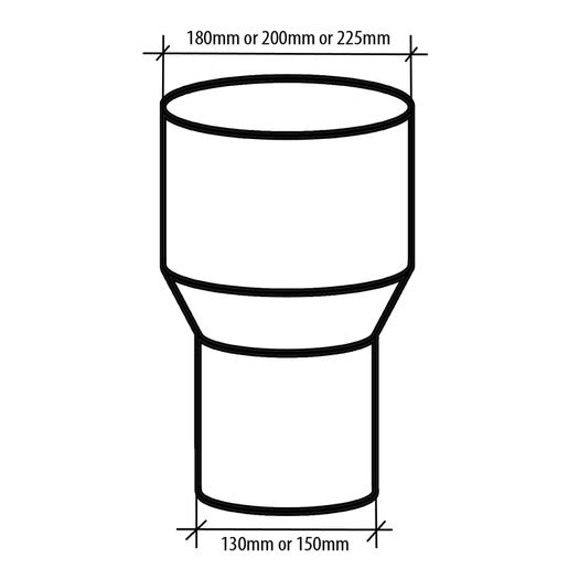 Clay Adaptor 6''-150mm Flue to 8''-200mm Clay Liner