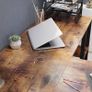 L-Shaped Computer Desk Vintage Brown-Black rustic  high quality Image 3