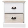 Nightstands 2 pcs White and Natural 38x28x45 cm Paulownia Wood Image 4