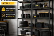 Storage Shelves Set of 2  Heavy Duty Garage Shelving 200 x 100 x 50cm
