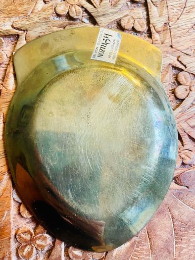 Vintage Solid Brass Pocket Change Dish Coin Tray Jewellery Trinket Holder