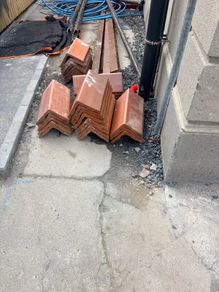 Red clay roof ridge tiles