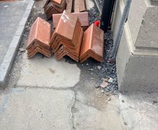 Red clay roof ridge tiles