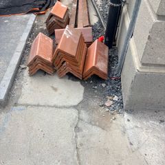 Red clay roof ridge tiles