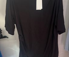 BNWT Black long line slimming cut blouse size 2 XL UK22/24 EU50/52 Postage included