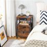 2 Wooden Bedside Table with Charging Station Image 4