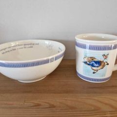 Vintage Wedgwood Peter Rabbit Mug & Bowl Set 2001