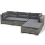6 Piece Garden Lounge Set with Cushions Poly Rattan Grey Image 2