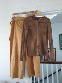 Gant Wool Rich Cable Knit Cardigan Size Medium