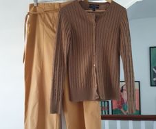 Gant Wool Rich Cable Knit Cardigan Size Medium