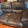 Chocolate Brown Leather Sofas x 3 & Chair Image 3
