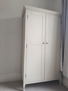 Laura Ashley White 2 Door Wardrobe Armoire  Excellent Condition