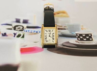 Vintage Swiss Made Edox Lady's Quartz Swiss Watch Gold Plated 1990s