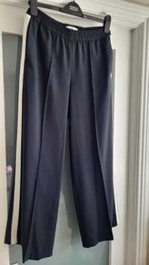 M&S black trousers with white side stripe and pockets Sz 10 (Short) - Bnwot - Rrp 34 (New)