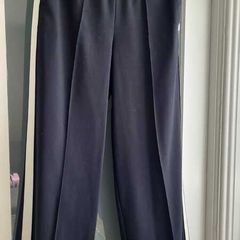 M&S black trousers with white side stripe and pockets Sz 10 (Short) - Bnwot - Rrp 34 (New)