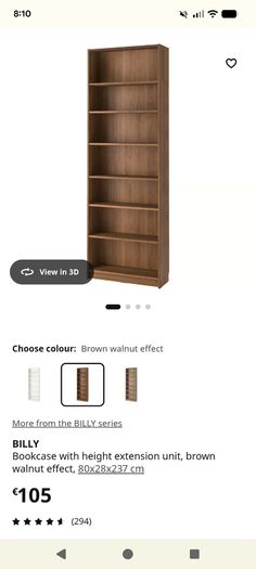 Tall walnut bookcase