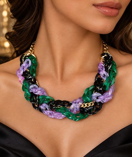 Massive Acrylic Chain Statement Necklace