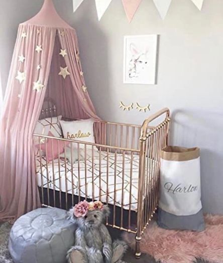 Children Bed Canopy Round Dome, Nursery Decorations, Cotton Mosquito Net, Kids Princess Play Tents, Room Decoration