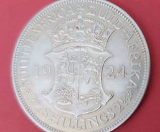 South Africa 1924  Half Crown George V Silver Coin