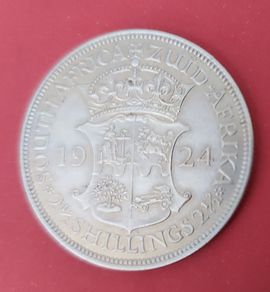 South Africa 1924  Half Crown George V Silver Coin