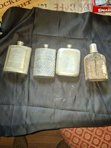 4 Old Hip Flasks, Postage Available or Collection