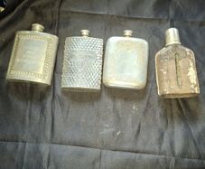 4 Old Hip Flasks, Postage Available or Collection