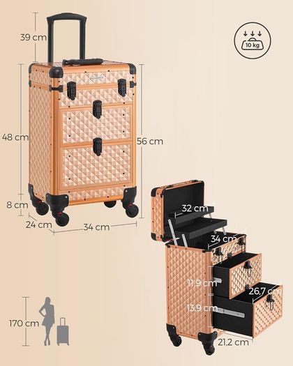 Cosmetic Case Trolley Make up trolley hairdressers trolley  LIMITED STOCK