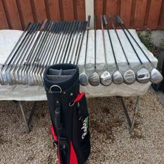 A Selection Of Golf Clubs.  All Left Handed Clubs