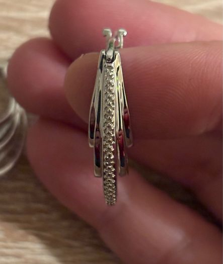 Brand New Vintage Sterling Silver Hoop Earrings
