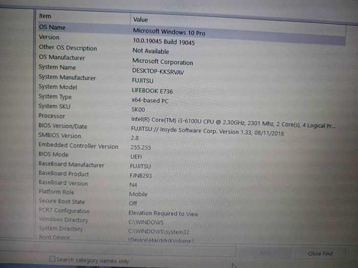 Laptop Lifebook E736