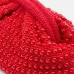 Zara Red Crocheted Bobble Bag