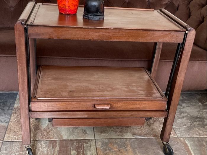 Antique Art Deco Metamorphic Side Table Tea Trolley 1920s