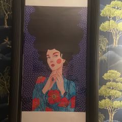 "Woman in a poppy dress" 93cmx53cm