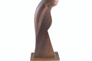 Modernist abstract wooden sculpture