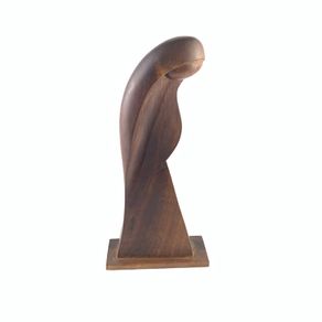 Modernist abstract wooden sculpture