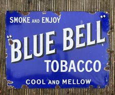 Original Vintage Blue Bell Tobacco enamel sign