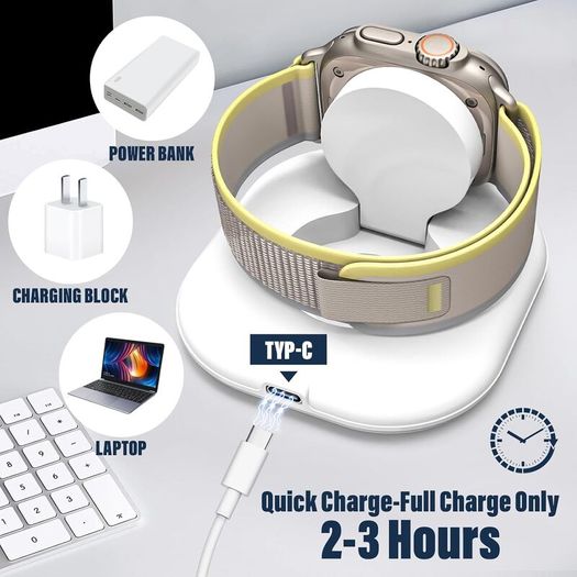 Apple Watch Charger Cable with Dock, TYPE-C Portable Wireless Fast Charging Charger for iwatch Charger Compatible with Apple Watch Series 10/9/8/Ultra/7/SE/6/5/4/3/2