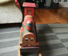 Hand carved rocking vintage rocking train