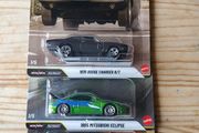 1/64 Hot Wheels Fast and Furious Chase, Set Of 3, Eclipse, Mazda Rx-7, Dodge Charger