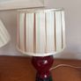 Please Check Photos- Mid Century Oxblood glazed Ginger Jar Table Lamps (2)  with off white pleated empire shade Image 10