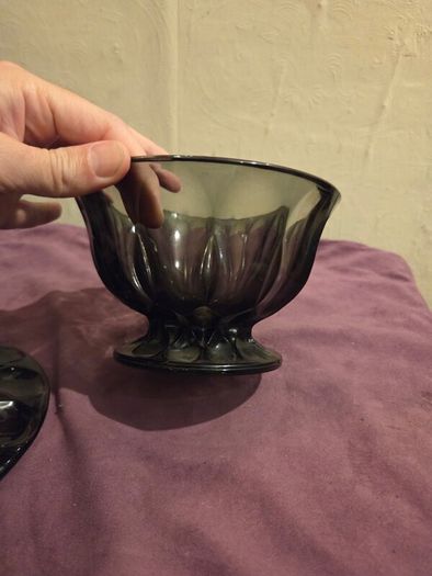 Anchor Hocking Fairfield Smoke Gray Candy Dish