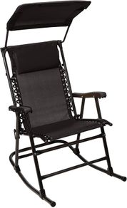 Foldable rocking chair with sun protection  black