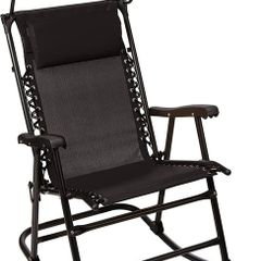 Foldable rocking chair with sun protection,  black