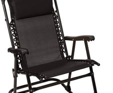 Foldable rocking chair with sun protection black