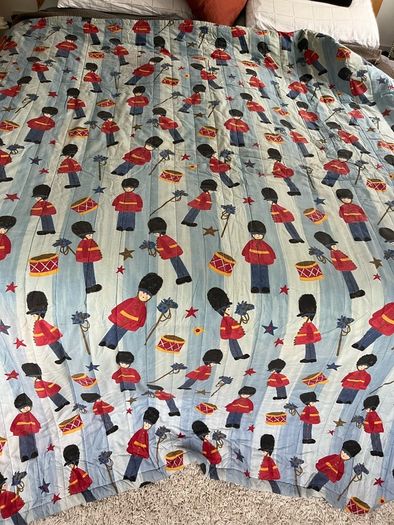 Custom made curtains and bedspread kids nursery boy