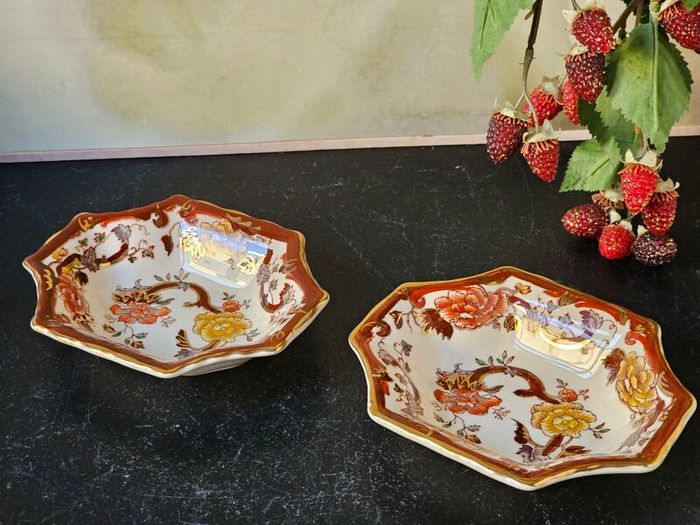 MASONS Brown Velvet Small Dishes x 2