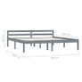 Bed Frame Grey Solid Pine Wood 160x200 cm Image 10
