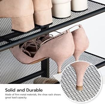 NEW SALE | Shoe Rack, 5-Tier Shoe Organizer, Shoe Storage Rack for 16-20 Pairs, Adjustable Mesh Shelves, Shoe Storage Unit for Entryway, Metal Frame, Sturdy, Industrial, Rustic Brown