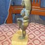 Very Old Bronze or Brass Cleopatra Dancing Figurine on a Marble Base Image 2